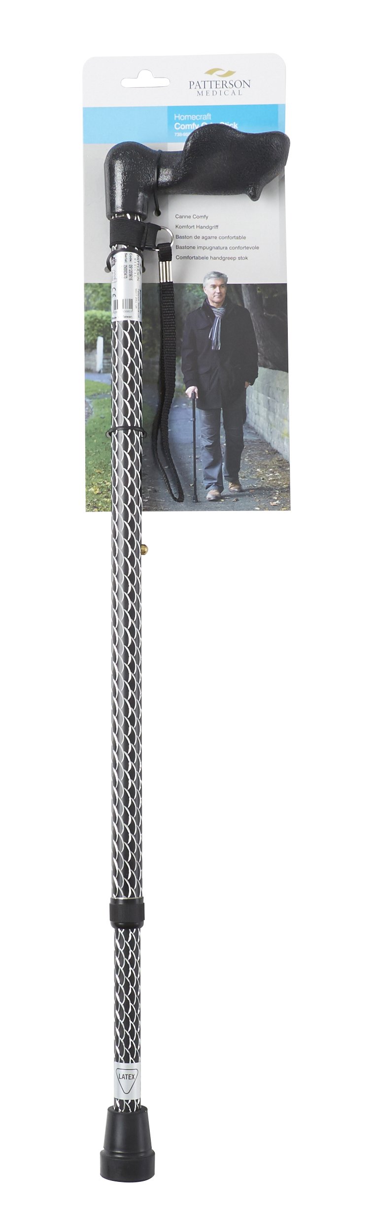 HOMECRAFT - Bastón con empuñadura ergonómica para zurdos, color negro