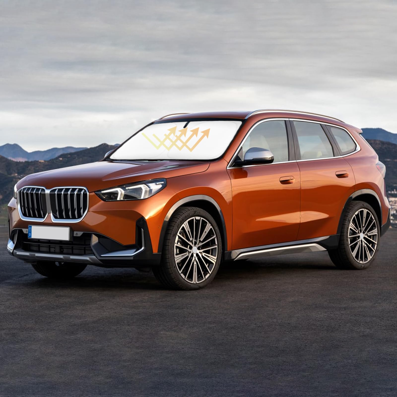 Photo 1 of Windshield Sun Shade Sunshade for 2016-2023 2024 2025 BMW X1 F48 Windshield Sun Visor Cover for X1 F48 Accessories Foldable Front Window Shield Protect Car from Sun Rays Block Heat