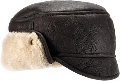 mens leather trapper hat