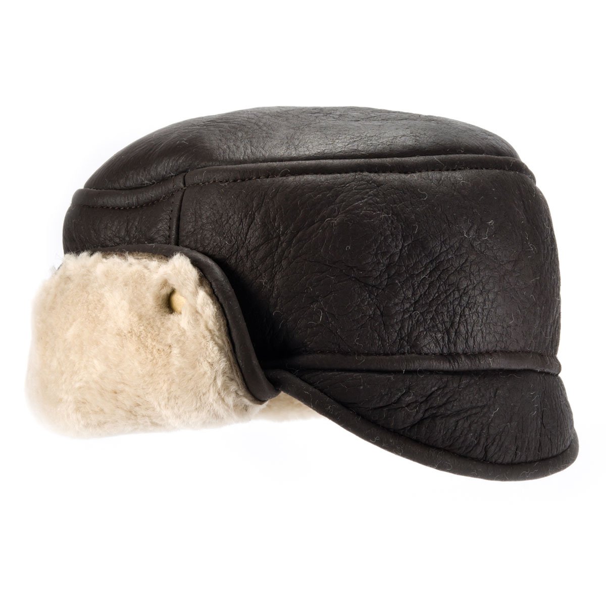 Cotswold Country Hats Mens Sheepskin Leather Trapper Hat Caxton
