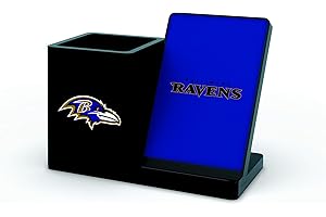 Prime Brands Group NFL Baltimore Ravens Wireless Charger and Desktop Organizer, Team Color