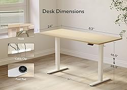 Claiks Electric Standing Desk, Adjustable Height
