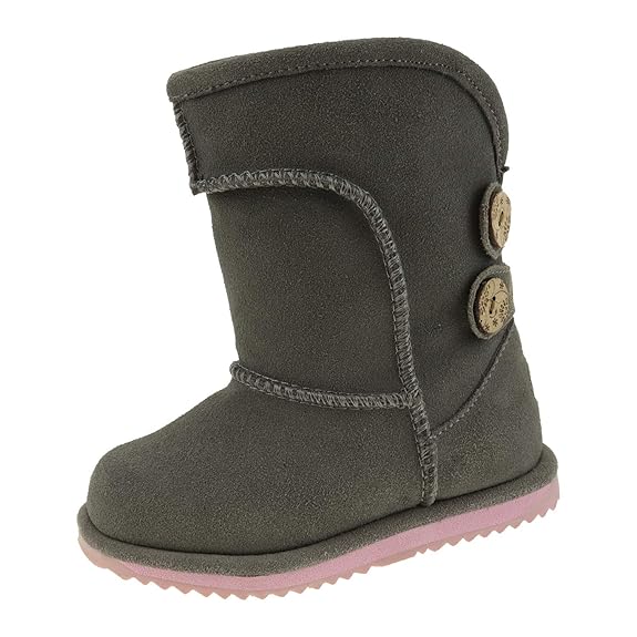 EMU Kinderschuhe für Mädchen Australia Stiefel Charlotee Flower Kids Charcoal Pink Anthracite Rose K111161