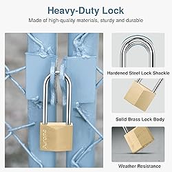 Puroma 1 Pack Keyed Padlock Waterproof Solid Brass