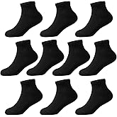 Kids Ankle Socks Boys Cushioned Athletic Short Socks Girls Cotton Quarter Sock Children Youth Sports 10 Pairs