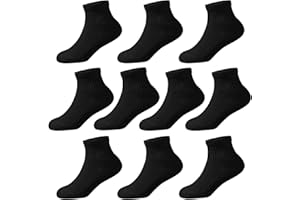 COZIWILL SOCKS Kids Ankle Socks Boys Cushioned Athletic Short Socks Girls Cotton Quarter Socks Children Youth Women 10 Pairs