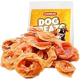 KUADELRO Chicken Rings Dog Treats, Natural Chicken Breast Jerky Rawhide-Free Soft Chews Healthy Dog Training Treats for Small Medium Large Breed 10.58oz