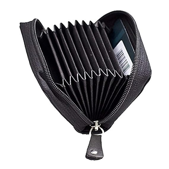 Leather Fan Multi Credit Card Holder Palm Wallet (Black) Amazon.co.uk