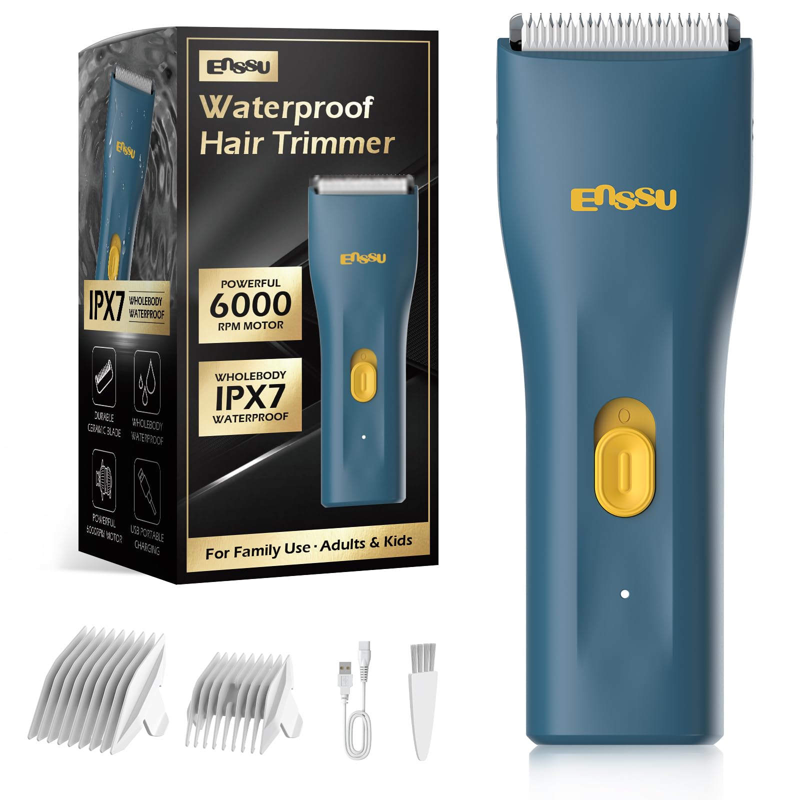 Favrison Body Hair Trimmer for Men & Women, Ball Trimmer, Mini Electric Body Groomer for Underarm, Chest, Groin, Balls, with Safety Blade, Waterproof Wet Dry Use, Low Noise (Dark Green)