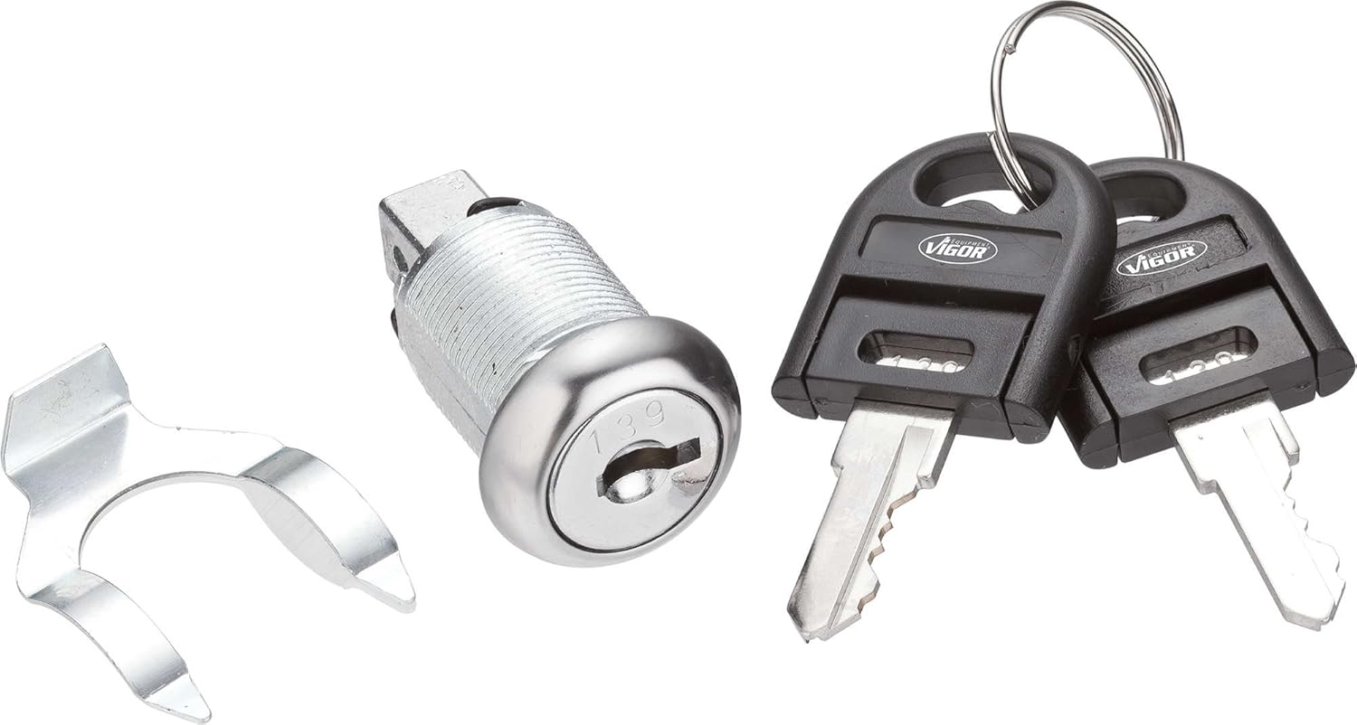 Vigor V2462 Lock With 2 Keys, Silber