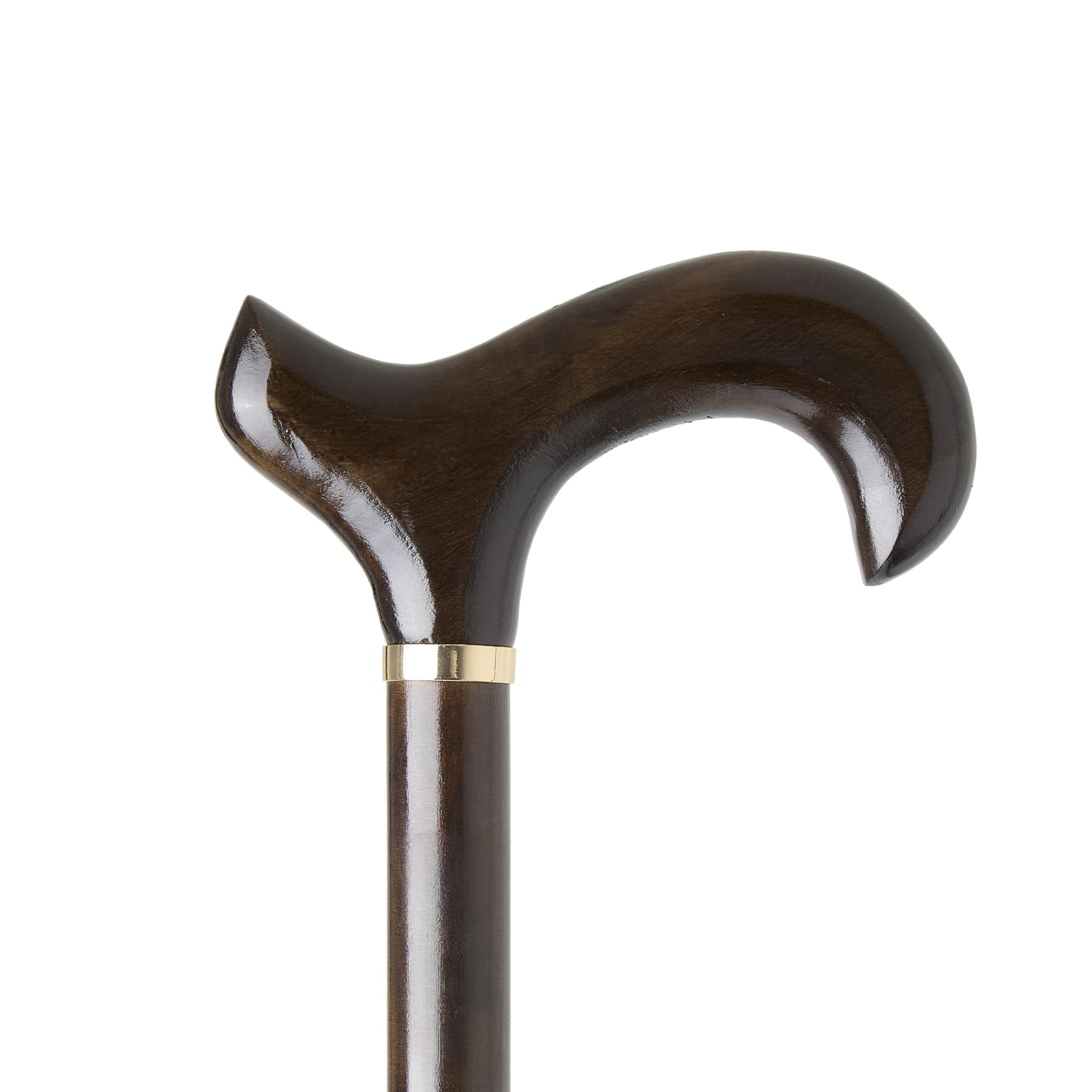 Woodland Gents Wooden Derby Cane: Elegant Dark & Light Brown Wood Stain Walking Stick, Comfortable Walking Sticks For Men & Women, Lightweight, Easily Adjustable Stick Man (Dark Brown, 94 cm)