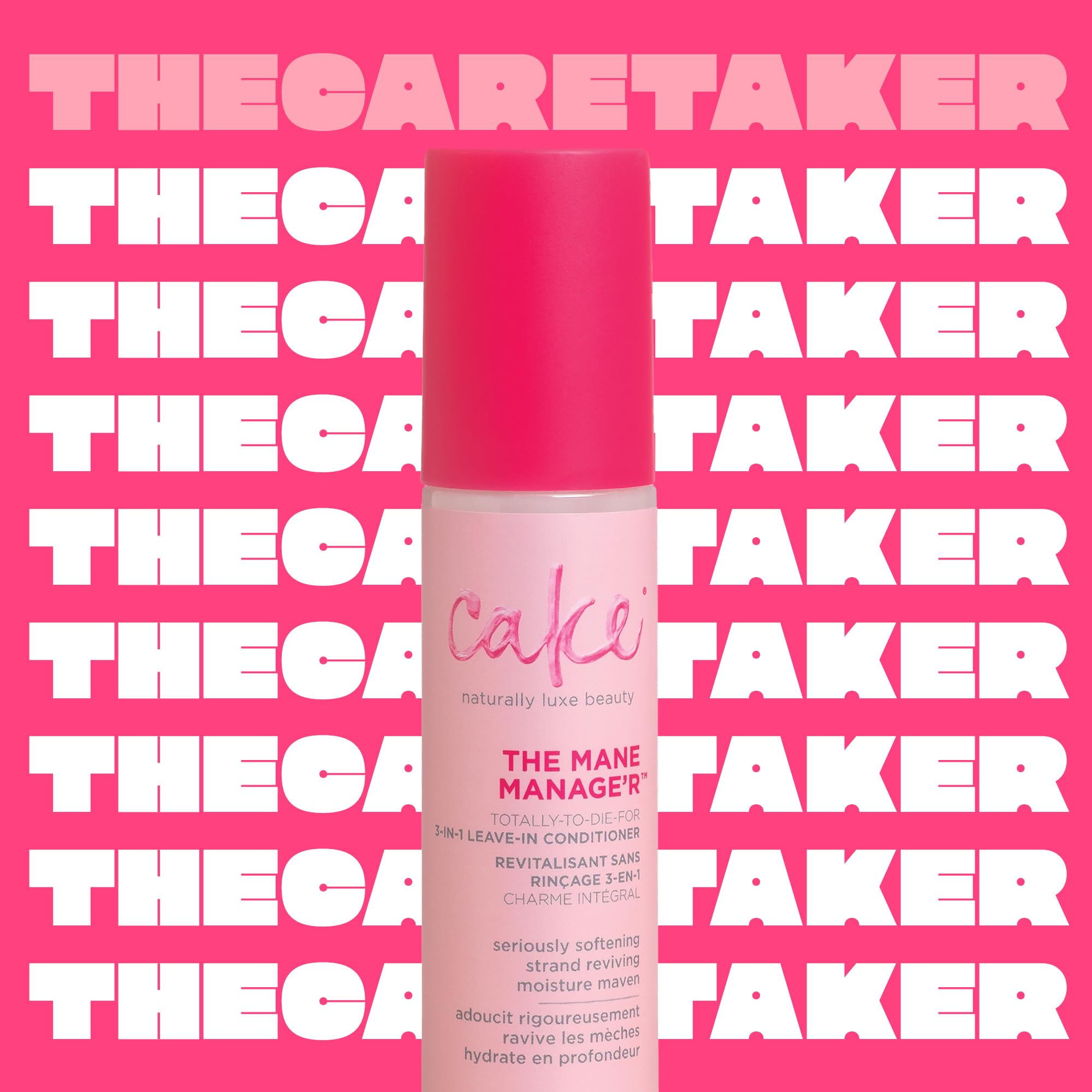 Cake Beauty 3-in-1 Leave in Conditioner, The Care Taker – Moisturizing & Softening – With Coconut Oil, Biotin, Soy & Rice Proteins – For Dry/Normal Hair Types – 4 Fl Oz / 120 mL (Packaging May Vary)