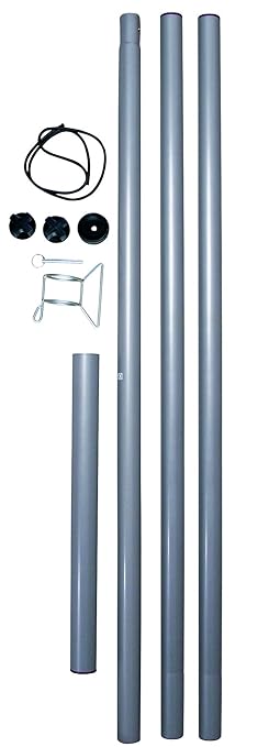 Sonnensegel Stahlmast-Set 2,5m hoch, 5tlg. Mast Segel