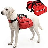 SKIPGEAR 2-in-1 Detachable Dog Backpack Harness for Day Hiking (Large) | Approx. 5L capacity per side with a stable no-flop fit and cooling mesh lining