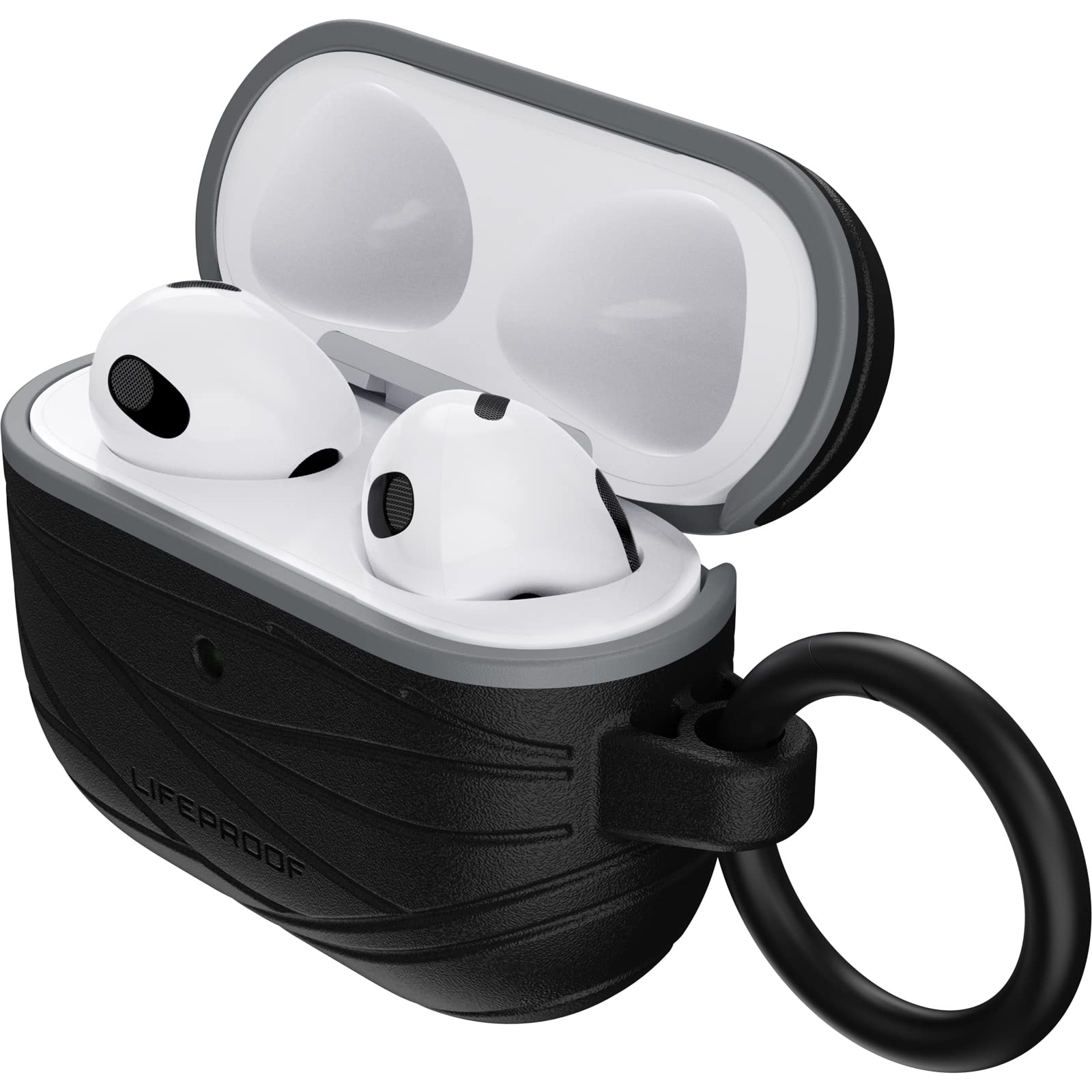 LifeProof Headphone Case for AirPods 3rd Gen 2021, Shockproof, Drop proof, Ultra-Slim, Scratch and Scuff Protective Case for Apple AirPods, Includes Carabiner, Sustainably made, Black