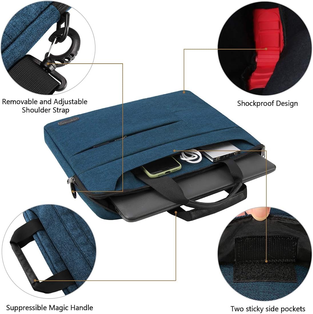 Laptop Bag 13-15.6 inch Computer Sleeve Laptop Case Briefcase Shoulder Bag Men: Clothing