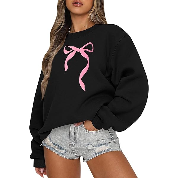 Amazon.com: Bow Sweatshirt Oversized Crewneck Sweatshirt