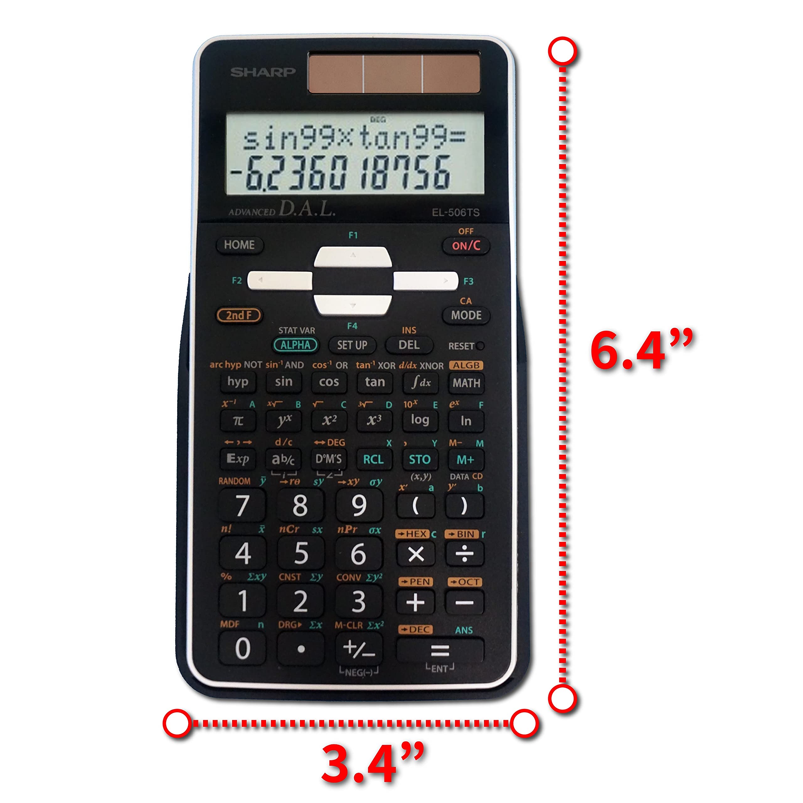 Sharp EL-506TSBBW 12-Digit Engineering/Scientific Calculator with Protective Hard Cover, Battery and Solar Hybrid Powered LCD Display, Great for Students and Professionals, Black Sharp EL-506TSBBW 12-Digit Engineering/Scientific Calculator with Protective Hard Cover, Battery and Solar Hybrid Powered LCD Display, Great for Students and Professionals, Black