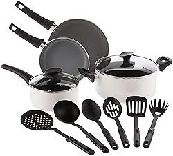 BELLA Cookware Set, 12 Piece Pots and Pans with