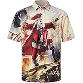 Hardaddy Men's Hawaiian Shirt Short Sleeves Coconut Printed Button Down Summer Beach Casual Shirts