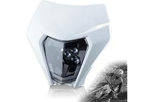 MCHMFG Dirt Bike Headlight Dirtbike LED Headlights Kit Motorcycle Head Lamp Light Kit Universal for Most Dirt Pit Enduro Bike Motorcycle Headlamp Frontlight for ATV White
