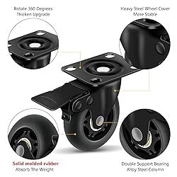 Apllamo 3" Casters Set of 4 ，4 Heavy Duty Quiet