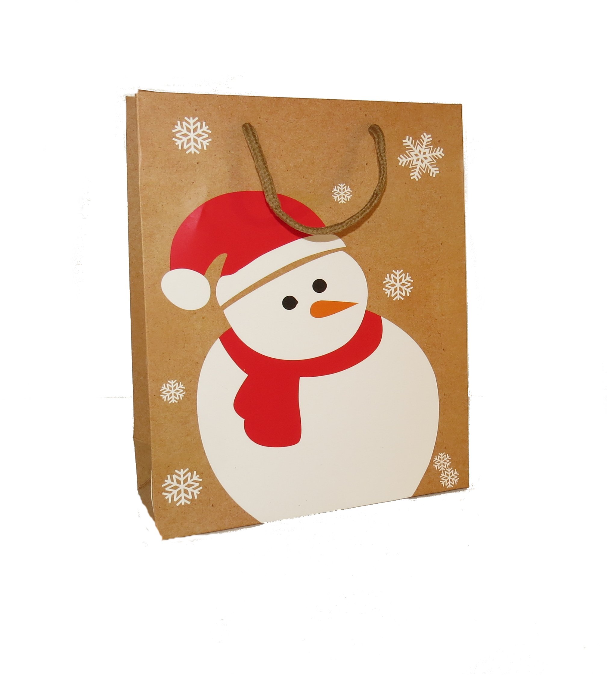 **New** Medium Sized Snowman Gift Bags - Pack of 12 for Gifts, Presents for Christmas