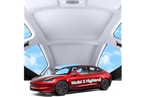 SUMK 2025 Upgrade Sunshade Roof for Tesla Model 3 Highland Accessories, [No-Gap] Nano Ice Crystal Heat Insulation Class Roof Sun Shade for Tesla Model 3 Highland