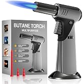 Butane Torch, Refillable Kitchen Cooking Torch Lighter | Safety Lock, Adjustable Flame, For BBQ, Baking, Brulee Creme, For Crafts and Soldering, Butane Gas Not Included