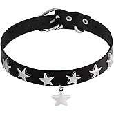 Sacina Gothic Black Star Choker Collar, Goth Punk Black Choker, Costume Christmas Jewelry Gift for Women