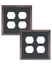 TREEWELL 2-Pack Double Duplex Outlet Cover, Aged