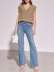 Saodimallsu Womens V Neck Sweater Vest Oversized
