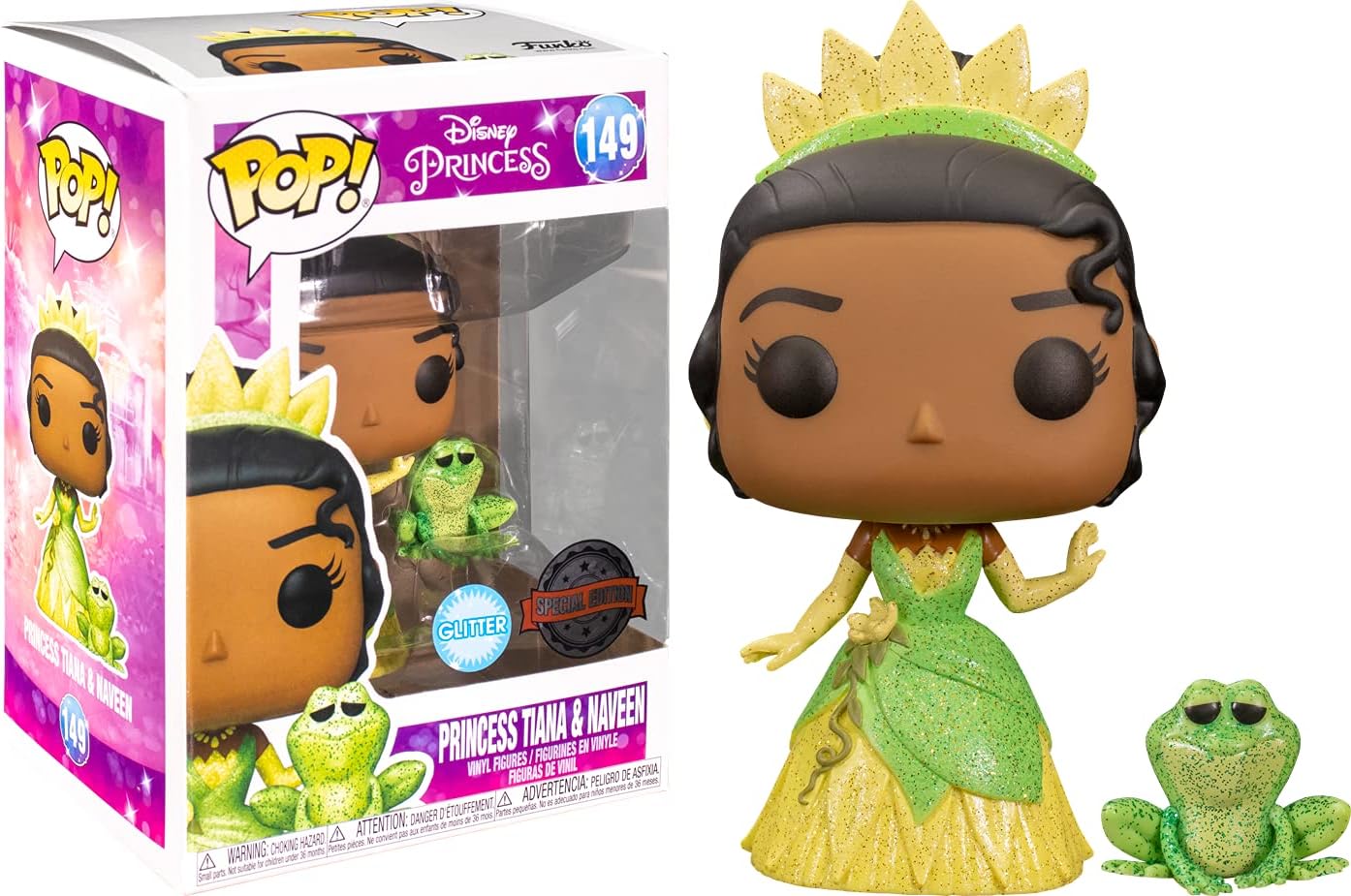 POP! The Princess and The Frog - Princess Tiana and Naveen Glitter Special Edition, Pink - Image 3