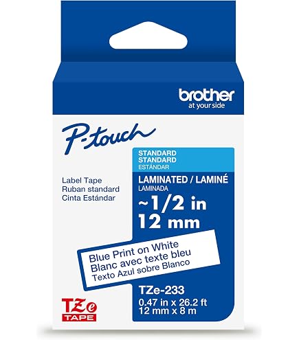 Amazon.com: Brother TZe-233 Labelling Tape Cassette, Blue on White