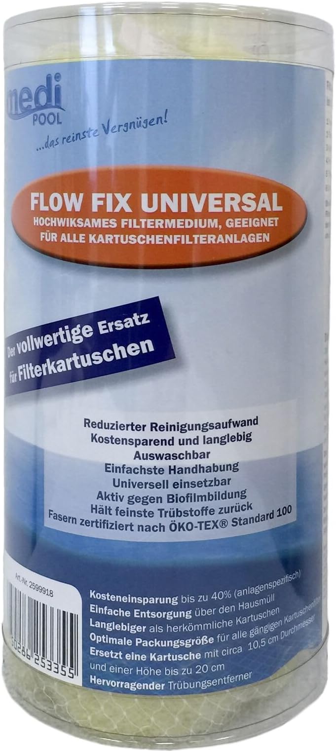 Power HAUS24 Flow Fix Universal – Can be used for SWIMMING POOL FILTER SYSTEMS – Innovative and highly effective Filter Medium – A Full Replacement Filter for Filter Cartridges/Sand