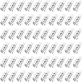 200pcs Fold Over Cord Ends Crimp End Tips Stainless Steel Cord Crimp End Tips Leather Ribbon Ending Clasp Tips Jewelry Connector for Bracelets Leather Jewelry Making(Silver)