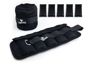 Virtee Adjustable Ankle Weights for Women Men Kids, Wrist Weight Set 1-5/11 lbs(1 Pair) with Removable Weight for Jogging, Walking, Gymnastic, Workout