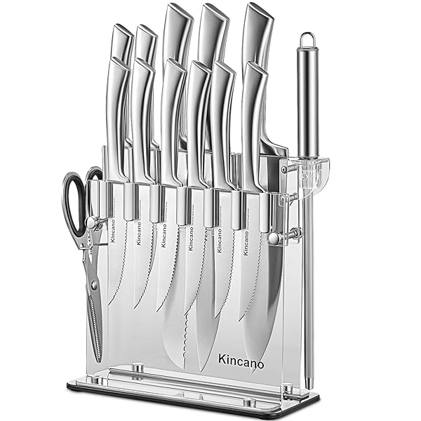 KNIFE SET, 14 PCS HIGH CARBON STAINLESS STEEL...