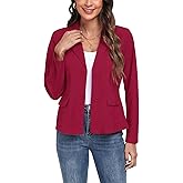 YOUNIFIZ Womens Blazer Casual Long Sleeve Button Notch Lapel Work Office Business Blazers Jackets with Pockets