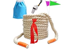 NIANTIME 25Ft Tug of War Rope for Field Day, Natural Cotton Tug of War Rope for Kids and Adults Tug of War Rope for Family Reunion, Party Games, Summer Campe, Camping Games, Outdoor Games, Team Building