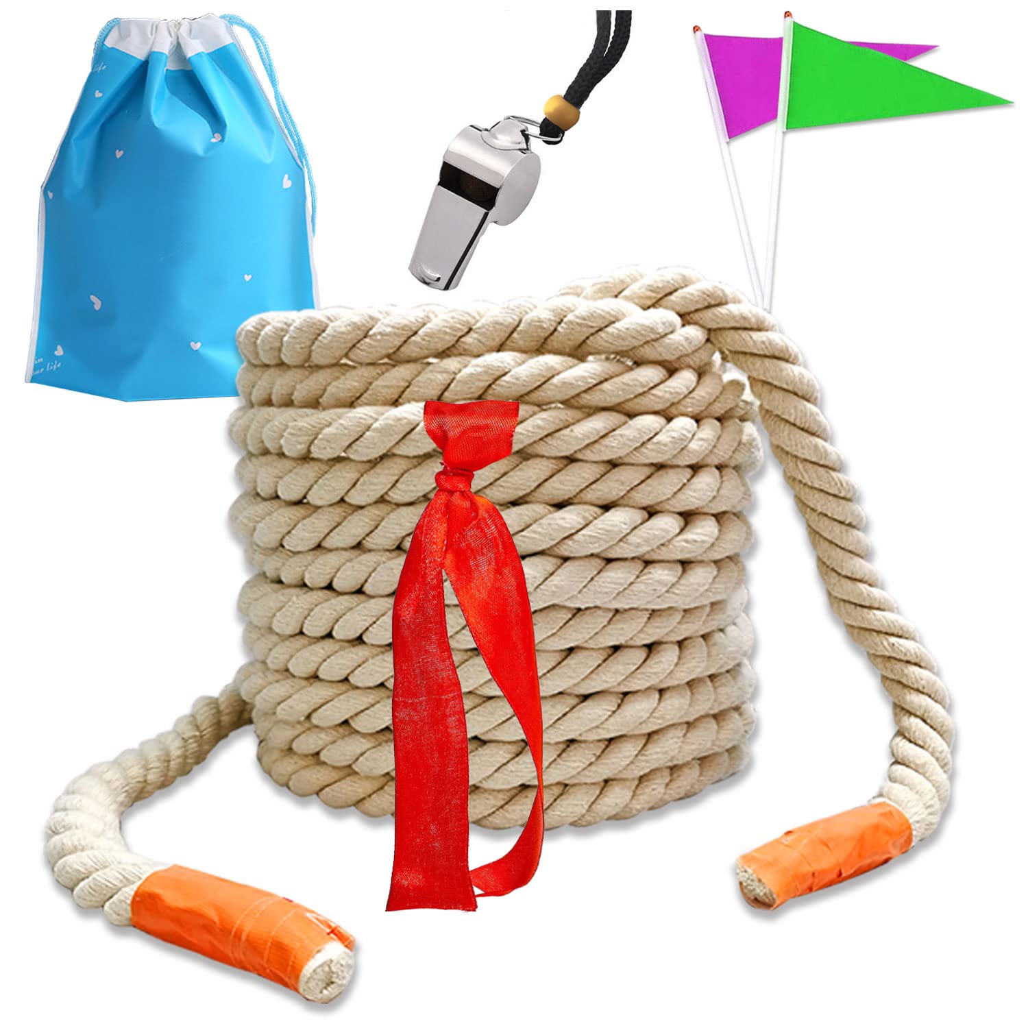 Photo 1 of 25Ft Tug of War Rope for Field Day, Natural Cotton Tug of War Rope for Kids and Adults Tug of War Rope for Family Reunion, Party Games, Summer Campe, Camping Games, Outdoor Games, Team Building