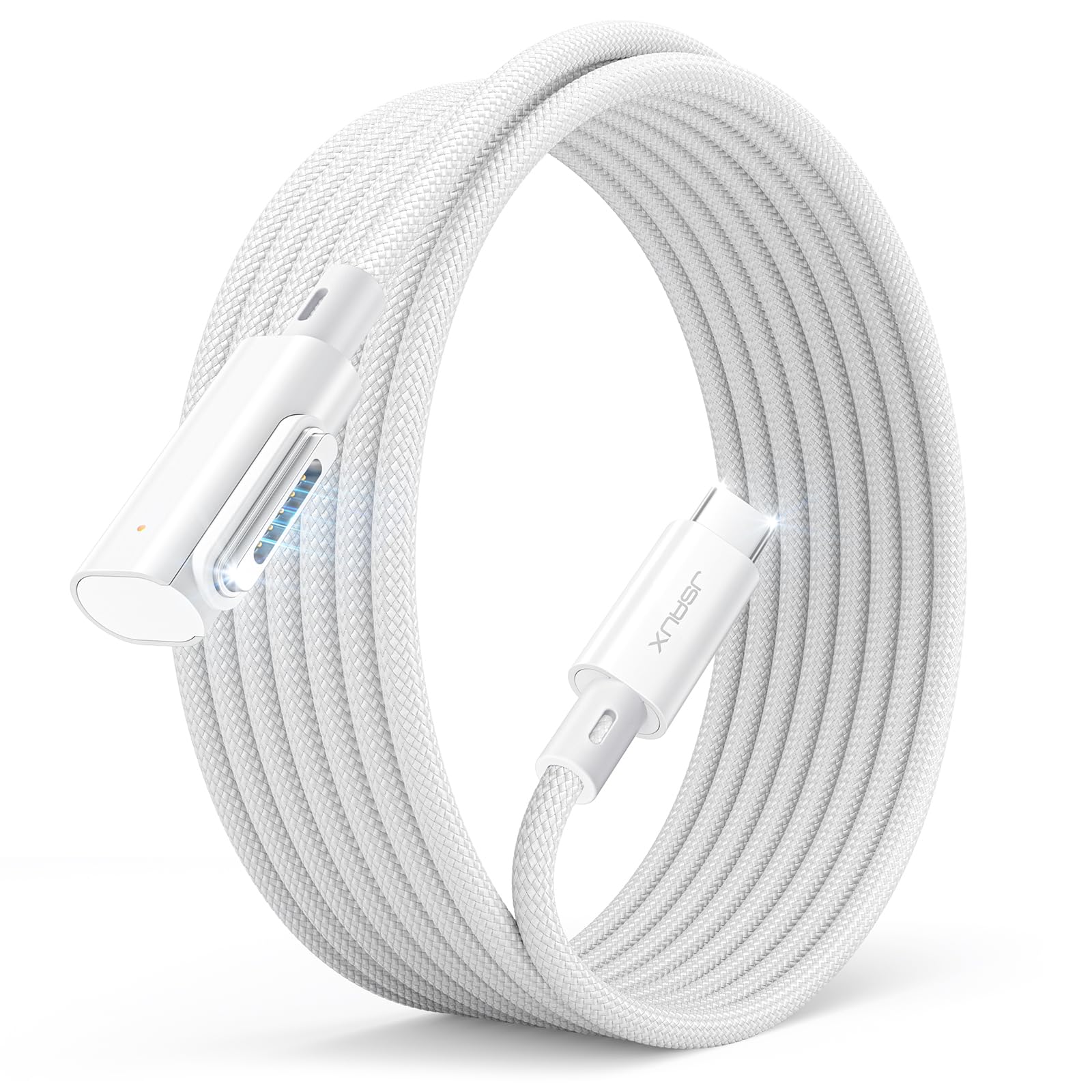 Photo 1 of JSAUX 140W USB C to Magnetic 3 Cable Right Angle, Charging Cord Compatible with MacBook Air 2023/2022 (M2), MacBook Pro 2023 (M3, M2, 14-16 inch), 2021 (M1, 14-16 inch) 6.6ft