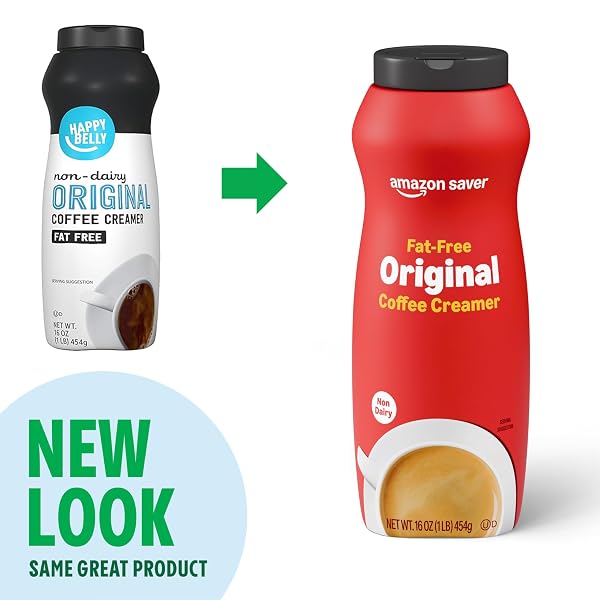 AMAZON SAVER, POWDERED NON-DAIRY ORIGINAL COFFEE CREAMER, FAT-FREE, 16 OZ