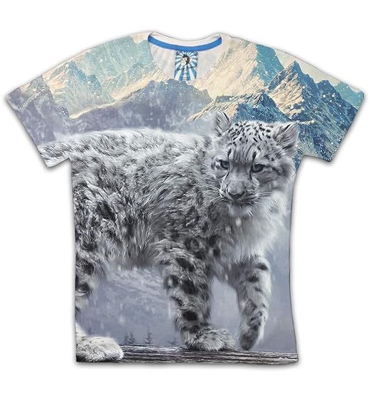 Snow leopard cup looking back t shirt