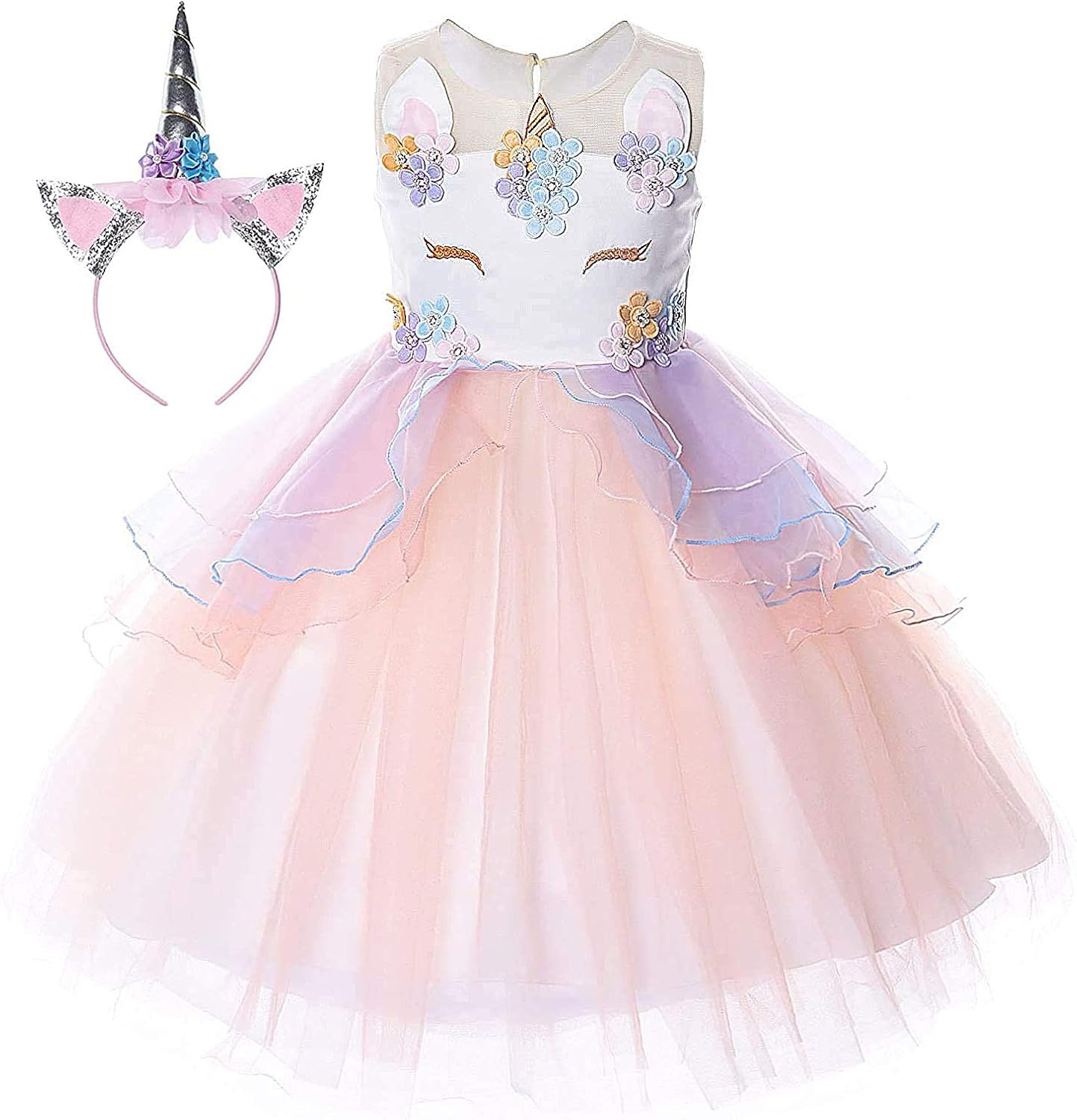 PROALLO Cute Flower Girls Unicorn Costume Pageant Princess Party Dress Pageant Kids Fancy Tutu Ball Gowns: Clothing