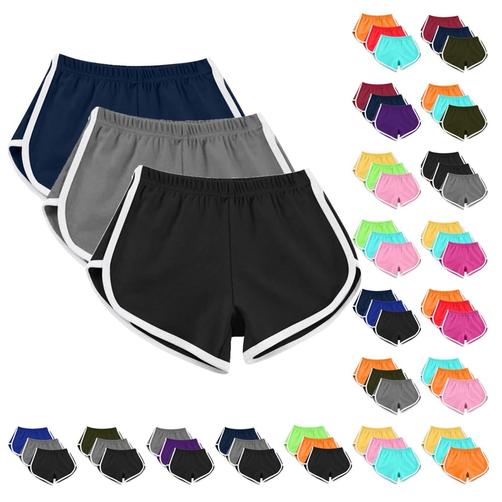 Dolphin Shorts for Women 3 Pack High Waisted Yoga Shorts Athletic