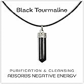 AYANA Black Tourmaline Necklace | Ethically Sourced, Handmade Black Tourmaline Jewelry - Protection Crystals | Healing Crystal Necklaces for Women and Men - Turmalina Negra Collares de Mujer