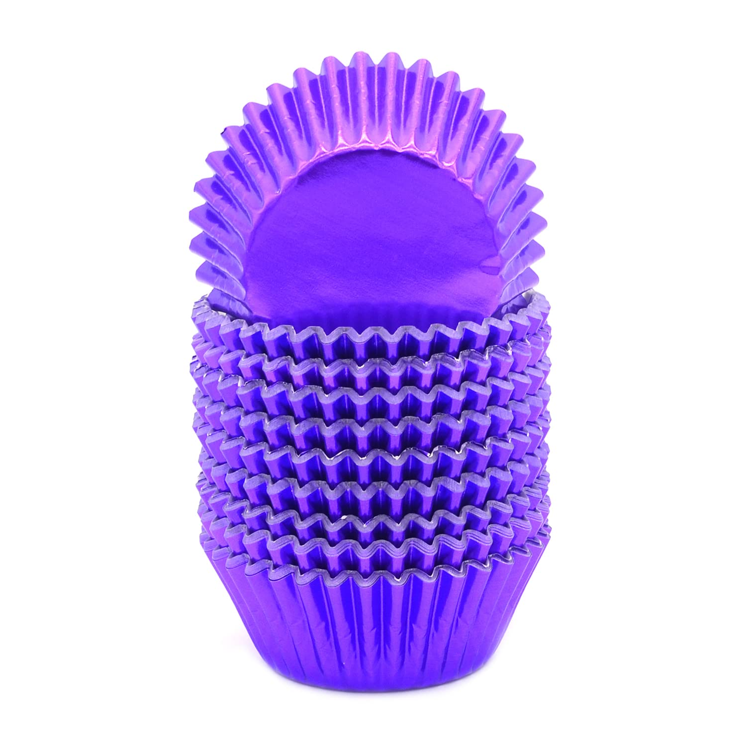 Mombake Standard Purple Foil Cupcake Cases Muffin Baking Cups for Party and More, 200-Count