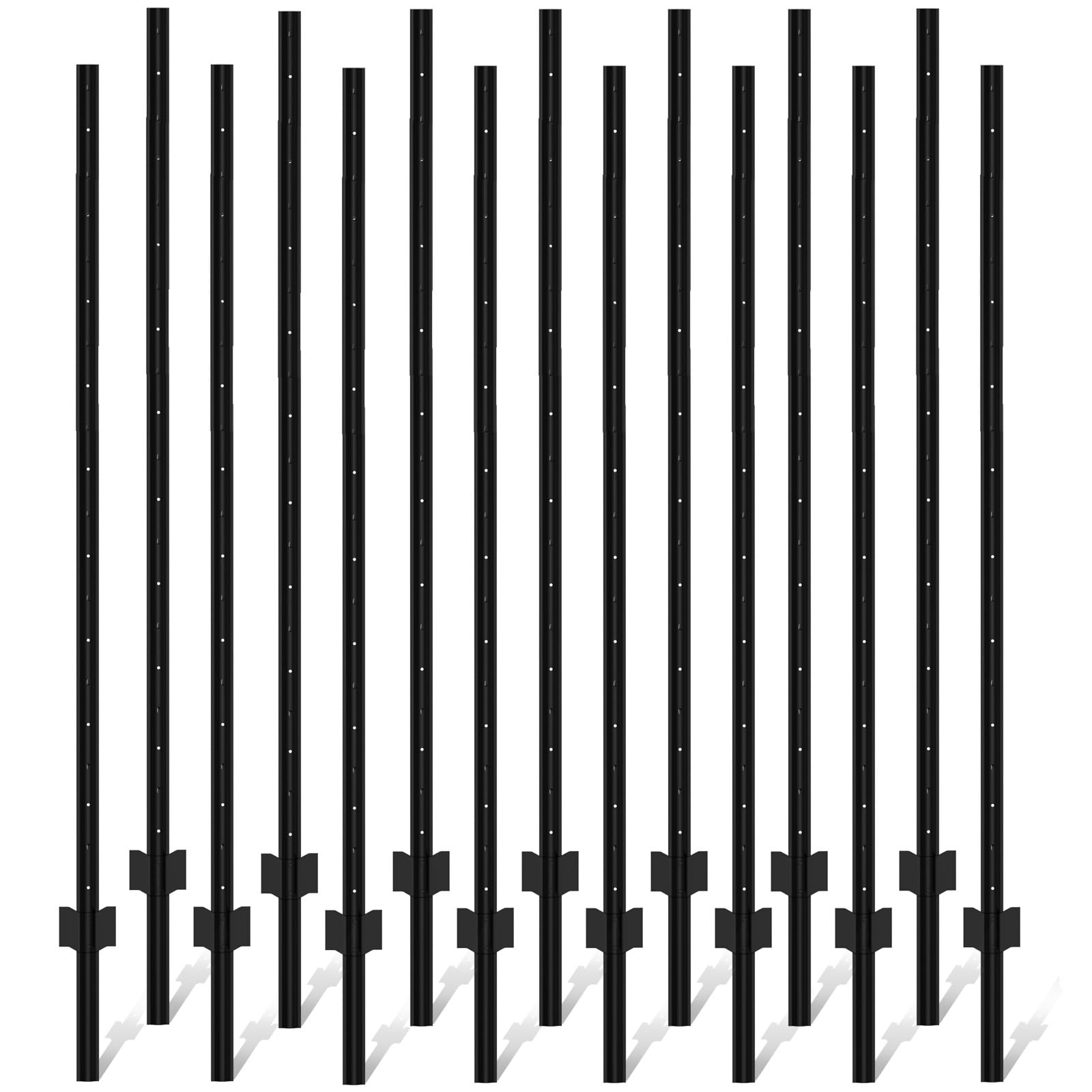 Photo 1 of XYADX Metal Fence Posts 6ft, Heavy Duty Garden Post Pack 15, Outdoor Black