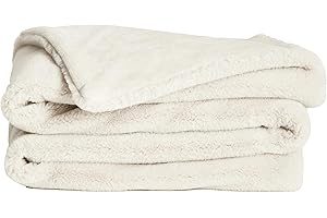 UnHide Lil’ Marsh - Faux Fur Blanket - Durable, Lightweight, Extra Soft Blanket - Machine Washable - Add a Layer of Softness to Any Bed, Couch, or Reading Chair - Snow White, Small (50” x 60”)